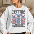 Getting Star Spangled Hammered Beer Lover 4Th Of July Women Sweatshirt Gifts for Her