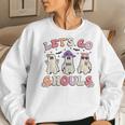 Lets Go Ghouls Retro Halloween Ghost Toddler Girl Women Sweatshirt Gifts for Her