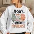 Groovy Halloween Spooky Dental Hygiene Dentist Hygienist Women Sweatshirt Gifts for Her