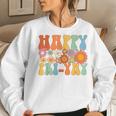 Happy Fri-Yay Friday Lovers Fun Teacher Groovy Women Crewneck Graphic Sweatshirt Gifts for Her
