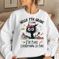 Hello Seventh Grade Funny 7Th Grade Back To School Women Crewneck Graphic Sweatshirt Gifts for Her