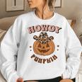 Howdy Pumpkin Leopard Rodeo Western Fall Southern Halloween Halloween Women Sweatshirt Gifts for Her