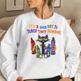 Its A Good Day To Teach Tiny Humans Pre K Teacher Funny Cat Women Sweatshirt Gifts for Her