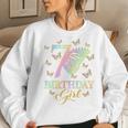Kids Butterfly 7Th Birthday Outfit 7 Year Old Girl Kids Cute Women Crewneck Graphic Sweatshirt Gifts for Her
