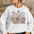 Kindergarten Teacher Flower Groovy Teacher Back To School Women Sweatshirt Gifts for Her