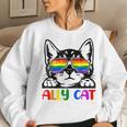 Lgbt Gay Ally Cat Be Kind Rainbow Pride Flag Men Women Women Sweatshirt Gifts for Her