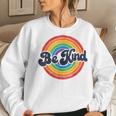 Lgbtq Be Kind Gay Pride Lgbt Ally Rainbow Flag Retro Vintage Women Sweatshirt Gifts for Her