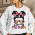 Little Miss Fourth 4Th Grade Girl Messy Bun Back To School Women Sweatshirt Gifts for Her