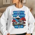 We Live We Love We Lie Blue Mushroom Cat Trendy Meme Women Sweatshirt Gifts for Her