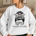 Messy Bun Life Of A Homeschool Mom Mother's Day Super Mamma Women Sweatshirt Gifts for Her