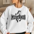 Mustangs Teacher Student School Sports Fan Team Spirit Women Sweatshirt Gifts for Her