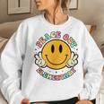 Peace Out Elementary Teacher Kids Retro Last Day Of School Women Sweatshirt Gifts for Her