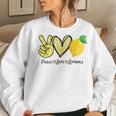 Peace Love Lemon Farmer Cocktails Lover Fruits Women Sweatshirt Gifts for Her