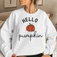 Pumpkin Halloween Hello Pumpkin Fall Thanksgiving Pocket Fall Thanksgiving Women Sweatshirt Gifts for Her
