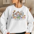 Retro Kindergarten Teacher Daisy Flower Colorful Back To Women Sweatshirt Gifts for Her