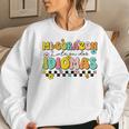 Retro Mi Corazon Late En Dos Idiomas Groovy Spanish Teacher Women Sweatshirt Gifts for Her