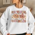 Retro One Thankful Counselor Pumpkin Autumn Leaves Fall Women Sweatshirt Gifts for Her