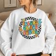 Back To School Groovy Teacher Second 2Nd Grade Crew Squad Women Sweatshirt Gifts for Her
