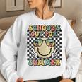 Schools Out For Summer Cute Smile Face Last-Day Of School Women Sweatshirt Gifts for Her
