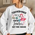 Teachermingo Like A Normal Teacher Only More Fabulous Funny Women Crewneck Graphic Sweatshirt Gifts for Her