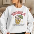 Tequila Cheape Than Therapy Funny Tequila Drinking Mexican Women Crewneck Graphic Sweatshirt Gifts for Her