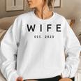 Wife Est 2023 Wedding Married Couple Matching Husband Wife Women Crewneck Graphic Sweatshirt Gifts for Her