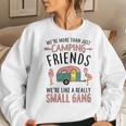Womens Were More Than Just Camping Friends Funny Flamingo Camper Women Crewneck Graphic Sweatshirt Gifts for Her