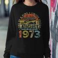 50 Years Old Made In 1973 Vintage August 1973 50Th Birthday Women Crewneck Graphic Sweatshirt Unique Gifts