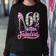 60 Years Old Gifts 60 & Fabulous 60Th Birthday Pink Diamond Women Crewneck Graphic Sweatshirt Funny Gifts