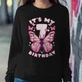 7Th Birthday Girl 7 Years Butterflies And Number 7 Women Sweatshirt Unique Gifts