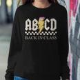 Boys Girls Teachers Rock Back To School Abcd Back In Class Women Crewneck Graphic Sweatshirt Unique Gifts
