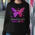 Breast Cancer And Domestic Violence Awareness Butterfly Women Sweatshirt Unique Gifts