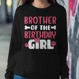 Brother Of The Birthday Girl Dog Paw Birthday Party Women Sweatshirt Unique Gifts