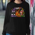 Cat Happy Hallothanksmas Halloween Thanksgiving Christmas Women Sweatshirt Unique Gifts