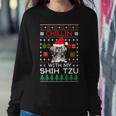 Chillin With My Shih Tzu Santa Ugly Christmas Sweater Women Sweatshirt Funny Gifts