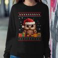 Christmas Owl Santa Hat Ugly Christmas Sweater Women Sweatshirt Funny Gifts