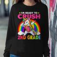 Crush 2Nd Grade Dabbing Unicorn Back To School Girls Gift Women Crewneck Graphic Sweatshirt Funny Gifts