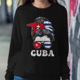 Cuban Girl Flag Messy Hair Bun Republic Of Cuba Heritage Women Sweatshirt Funny Gifts