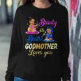 Cute Beauty Or Beat Godmother Loves You Gender Reveal Party Women Crewneck Graphic Sweatshirt Funny Gifts