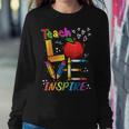 Cute Teach Love And Inspire Teacher Back To School Women Sweatshirt Unique Gifts