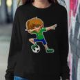 Dabbing Soccer Girl Brazil Brazilian Flag Jersey Women Sweatshirt Unique Gifts