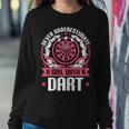 Dart Player Cool Quote Never Underestimate A Girl With Darts Gift For Womens Women Crewneck Graphic Sweatshirt Funny Gifts
