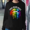 Dripping Lips Rainbow Lgbtq Mother Free Mom Hugs Sweatshirt Unique Gifts