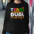 Dual Language Teachers Back To School Squad Women Crewneck Graphic Sweatshirt Funny Gifts