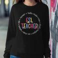 Esl Teacher English As A Second Language Teacher Women Crewneck Graphic Sweatshirt Funny Gifts