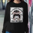 My Favorite Monsters Call Me Mom Messy Bun Mom Halloween Women Sweatshirt Personalized Gifts