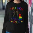 Free Mom Hugs Lgbt Cat Gay Pride Rainbow Women Sweatshirt Unique Gifts