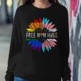 Free Mom Hugs Sunflower Rainbow Heart Lgbt Lesbian Gay Pride Women Sweatshirt Unique Gifts