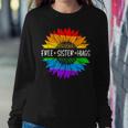 Free Sister Hugs Rainbow Sunflower Lgbt Gay Pride Month Sweatshirt Unique Gifts