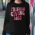 Friends Giving 2023 Thanksgiving Friendsgiving Retro Groovy Women Sweatshirt Personalized Gifts